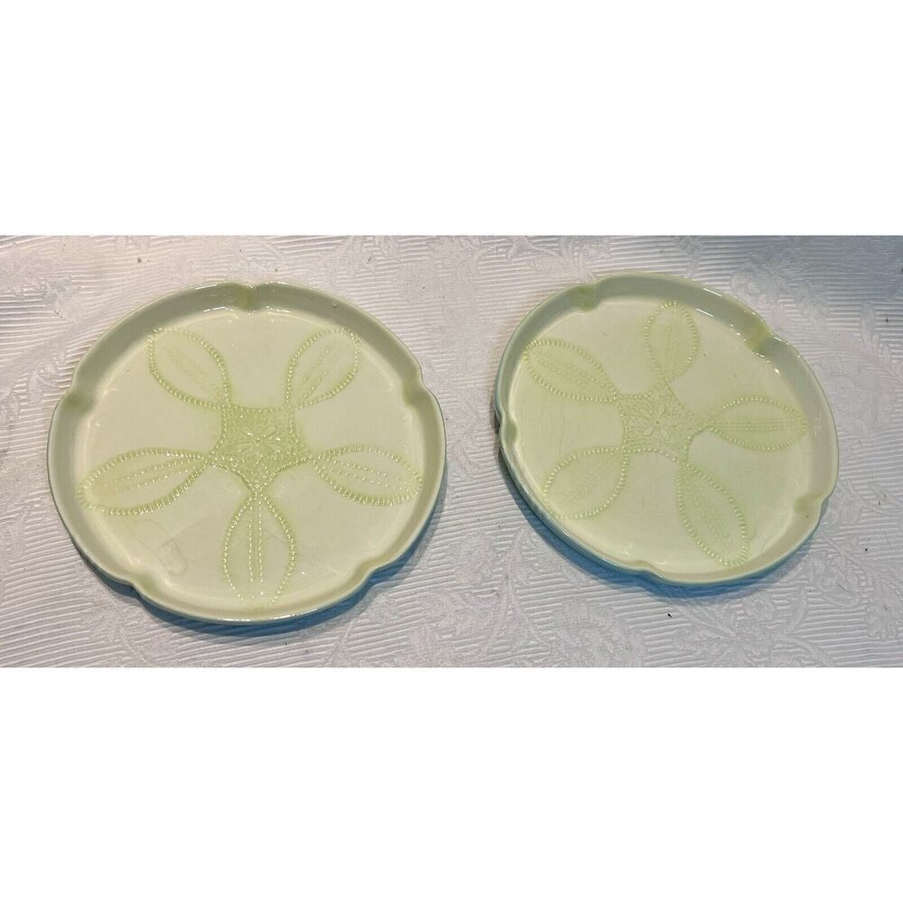 2 Kate Williams Global Design Connection Starfish Ridged Plates‎ Beach Theme